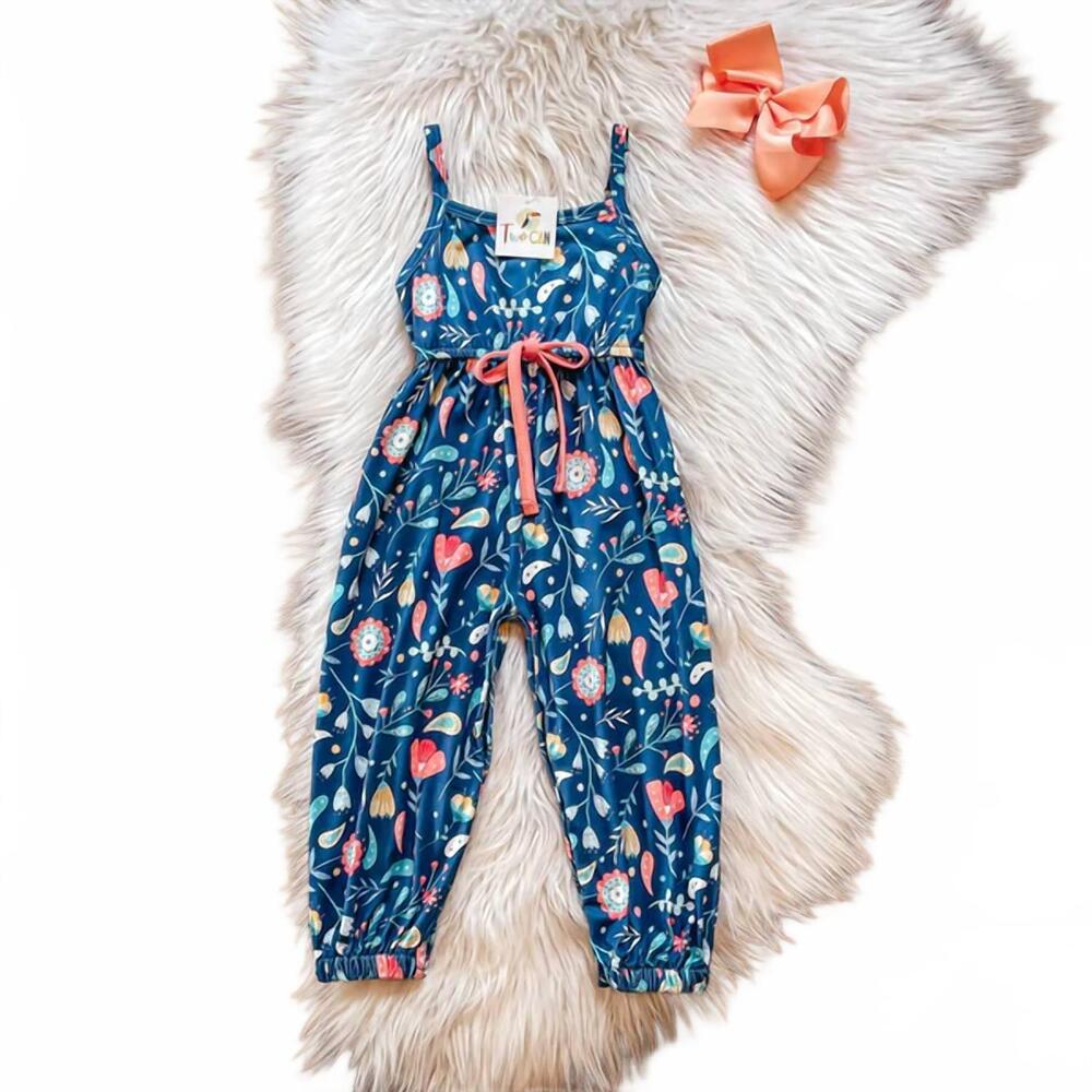 NEW TWOCAN girls boho blooms jumpsuit in blue